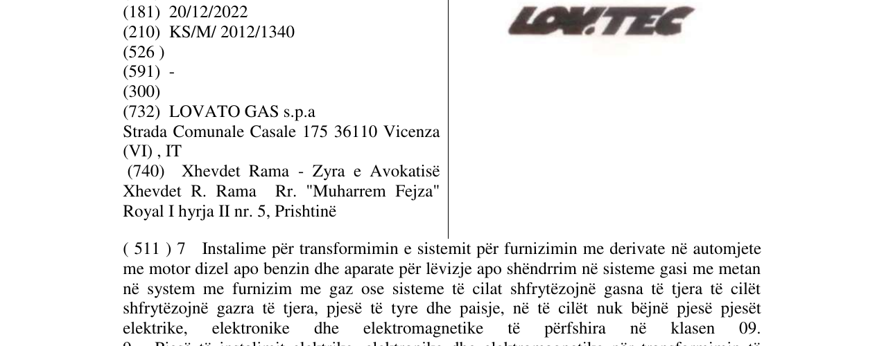 Zëri i markës LOV.TEC në buletin