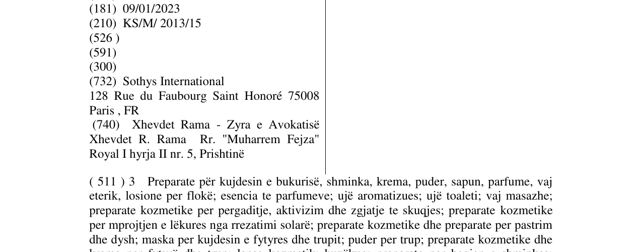 Zëri i markës SOTHYS në buletin