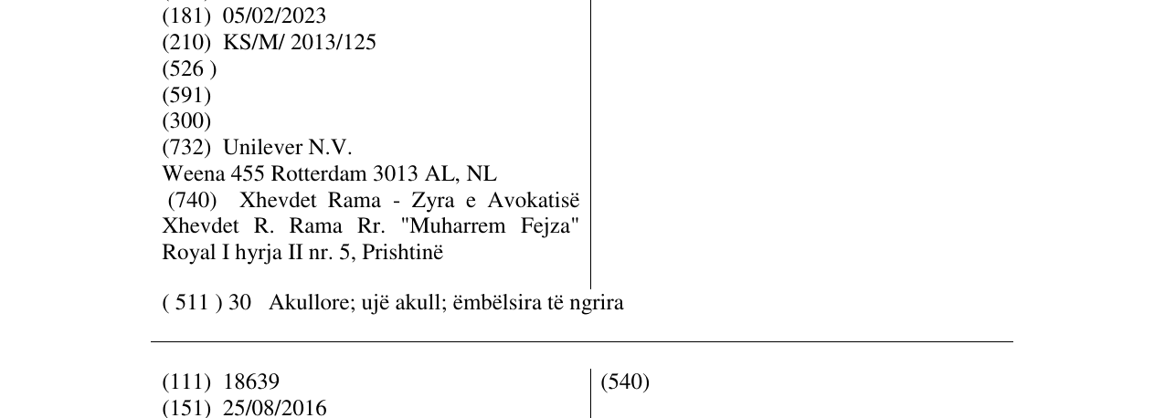 Zëri i markës CARTE D'OR në buletin