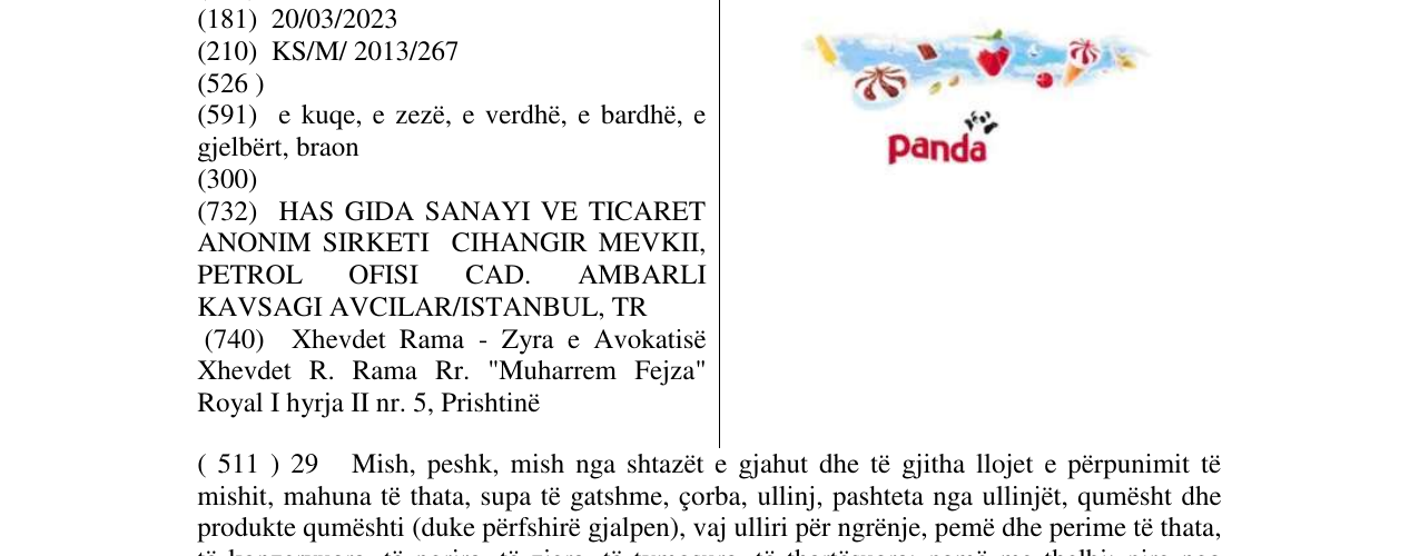 Zëri i markës panda në buletin