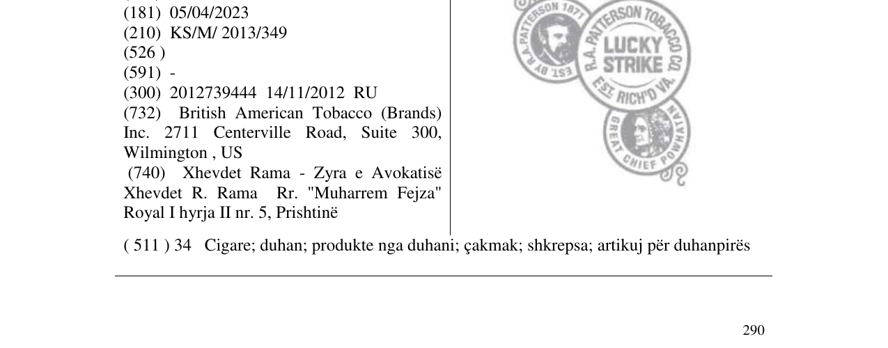 Zëri i markës Markë figurative në buletin