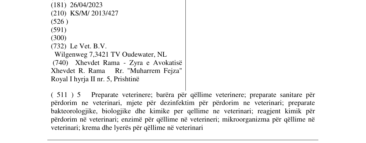 Zëri i markës SEDASTART në buletin