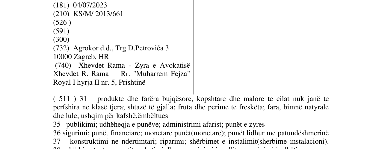 Zëri i markës AGROKOR në buletin