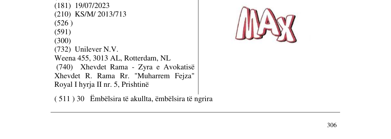 Zëri i markës MAX në buletin