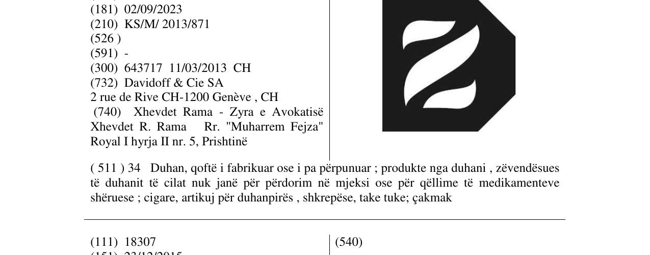Zëri i markës Markë figurative në buletin