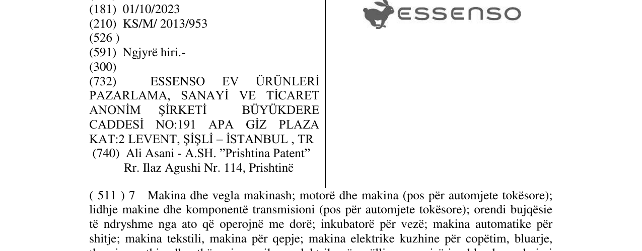 Zëri i markës essenso në buletin
