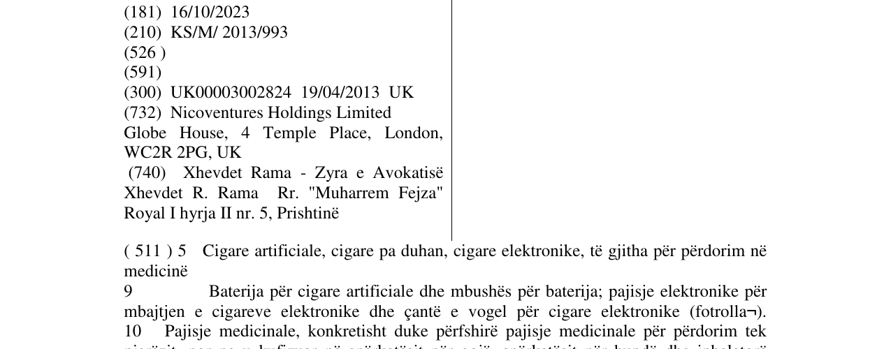 Zëri i markës VYPE në buletin