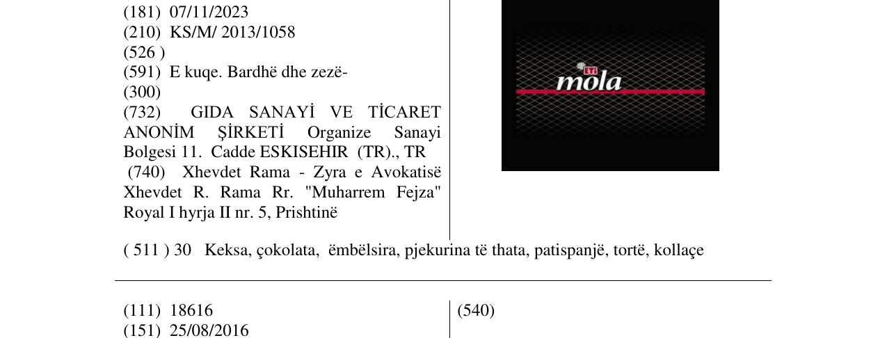 Zëri i markës mola në buletin