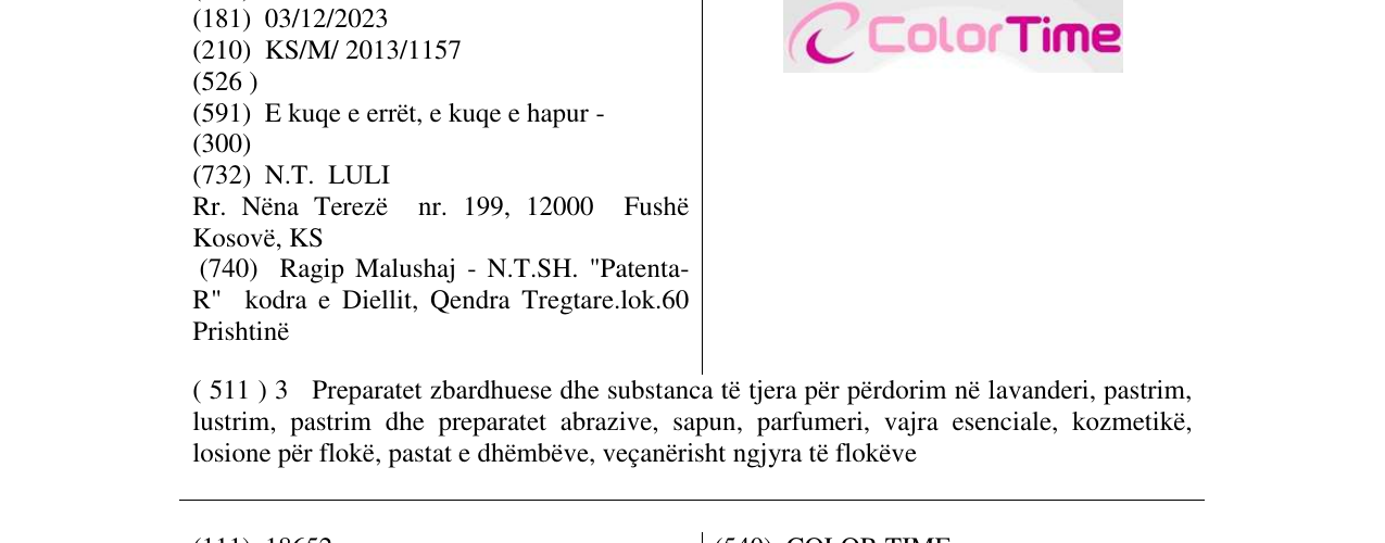 Zëri i markës Color Time në buletin