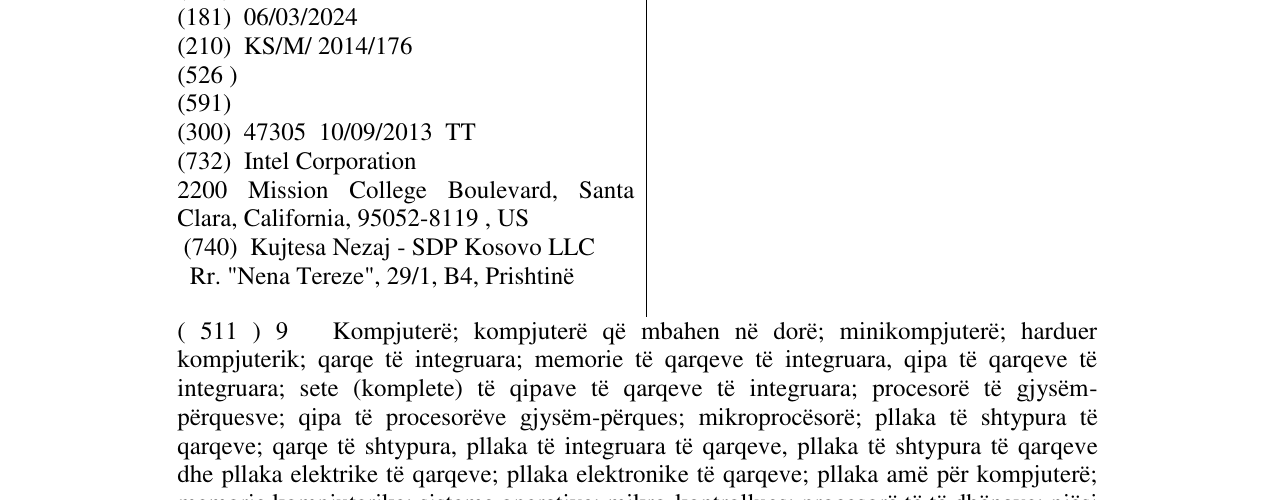 Zëri i markës QUARK në buletin