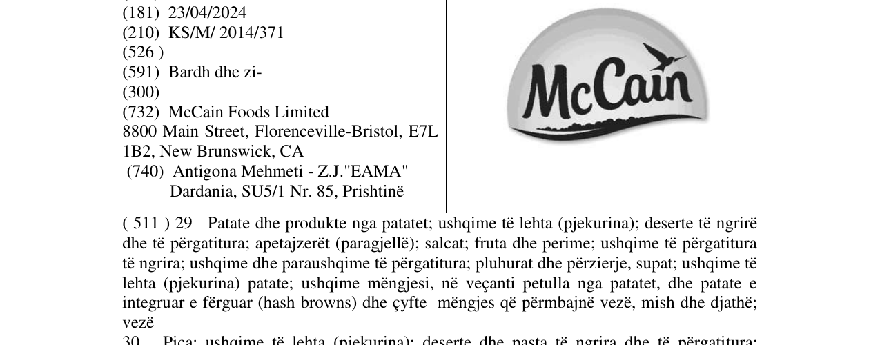 Zëri i markës McCain në buletin