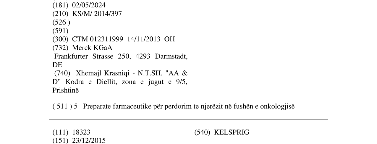 Zëri i markës AXTUMIO në buletin