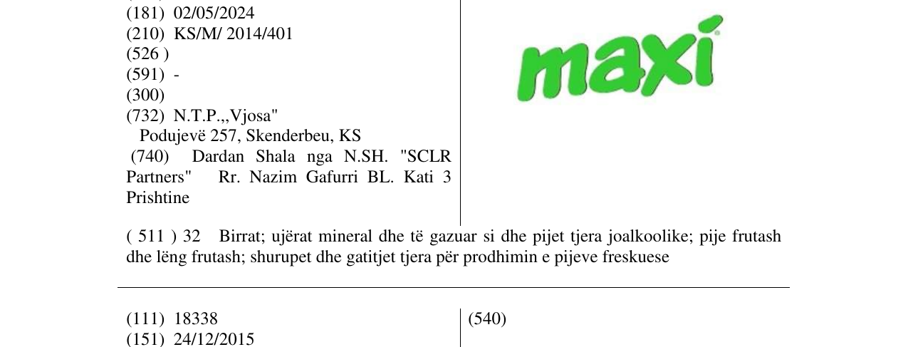 Zëri i markës maxi në buletin