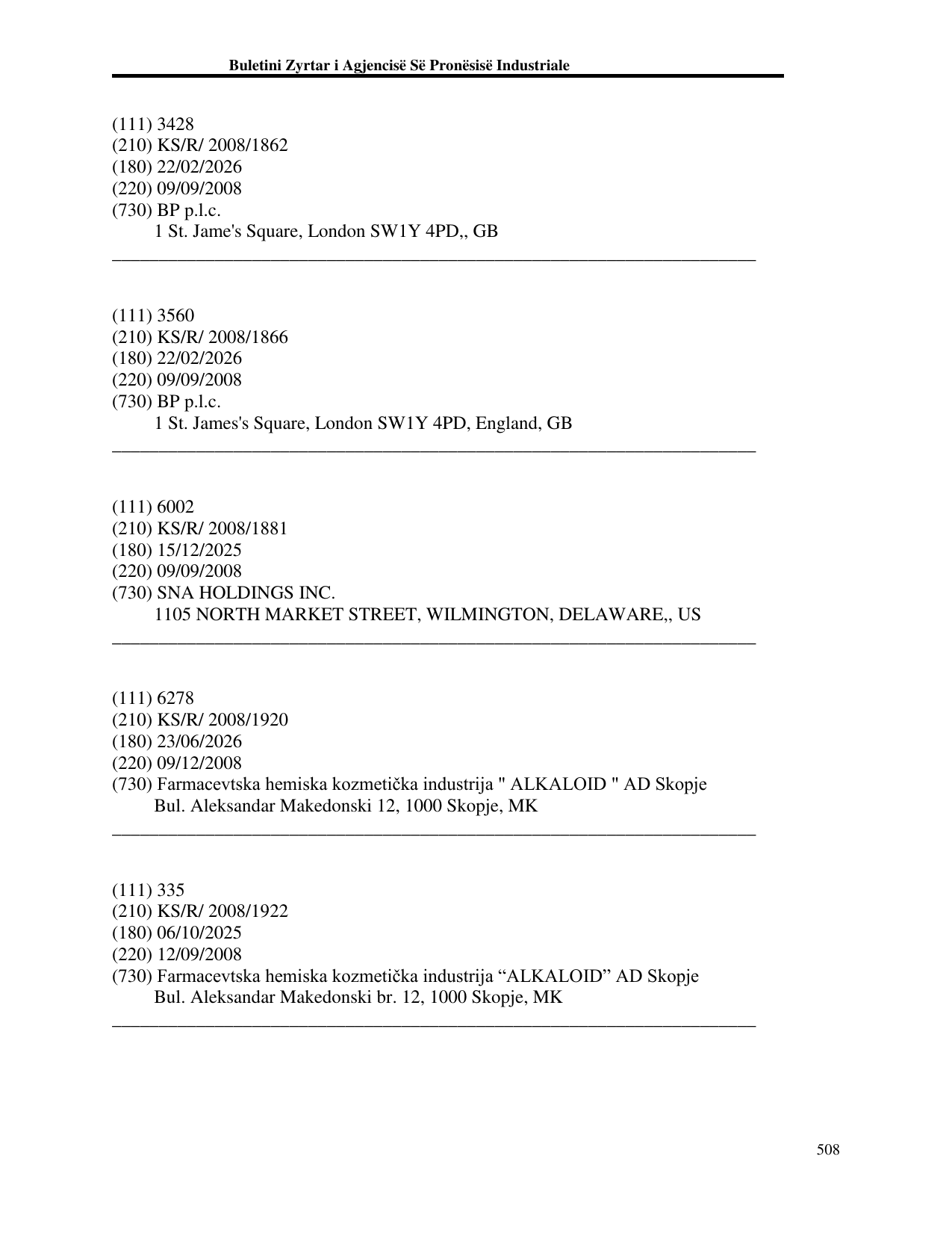 Faqja 508 e buletinit