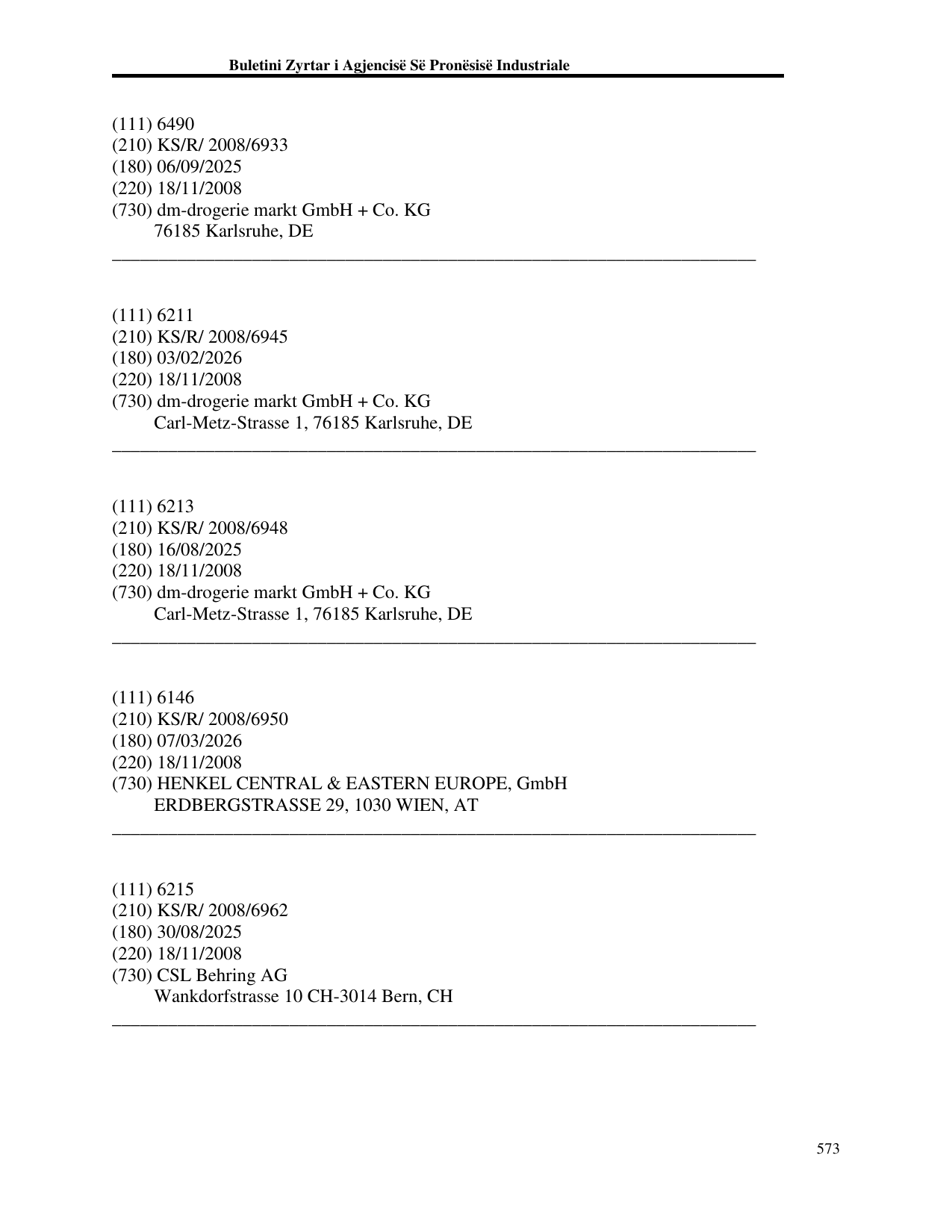Faqja 573 e buletinit