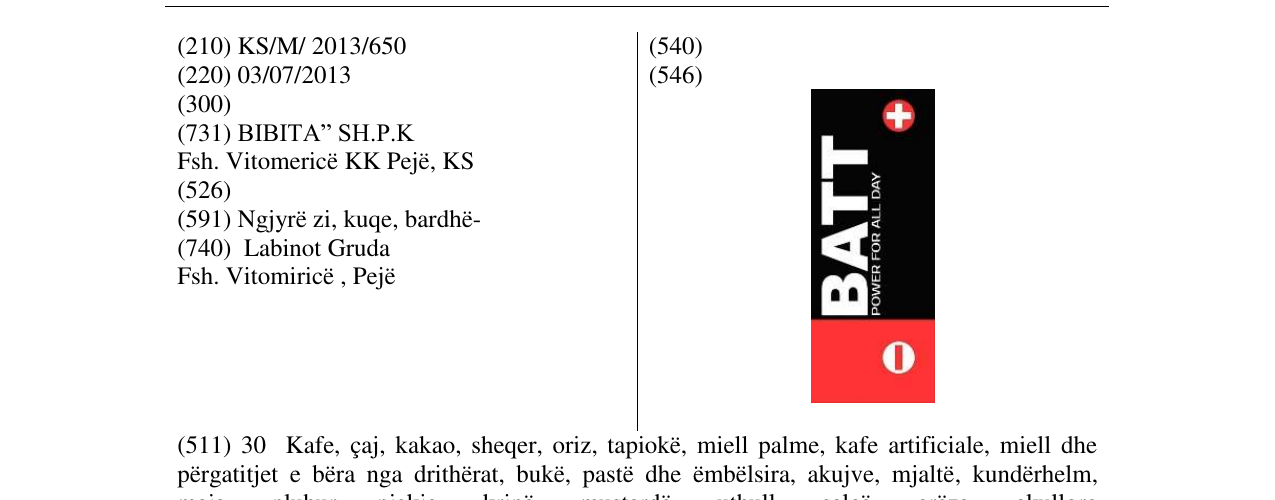 Zëri i markës BATT + power for all day në buletin