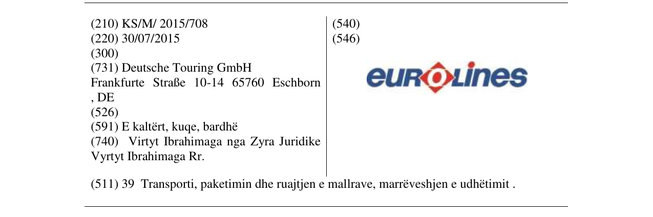 Zëri i markës eurolines në buletin