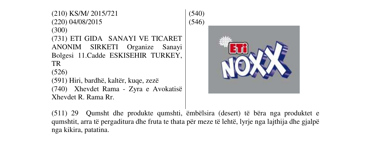 Zëri i markës NOXX ETi në buletin