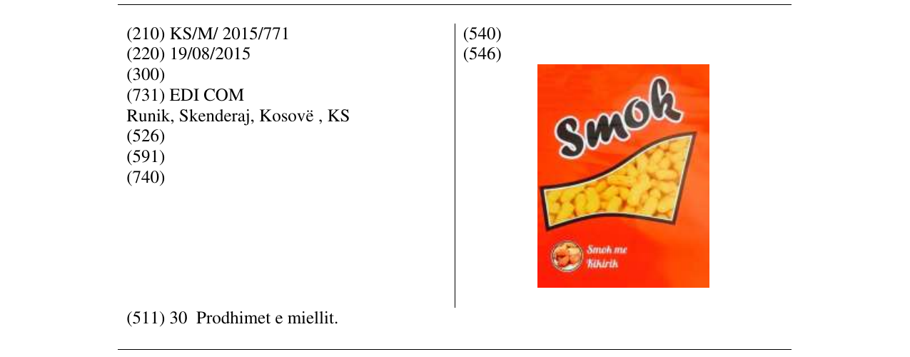Zëri i markës Smok smok me kikirik në buletin