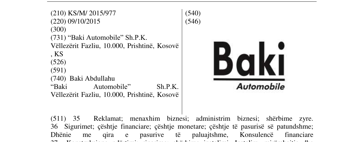 Zëri i markës Markë figurative në buletin