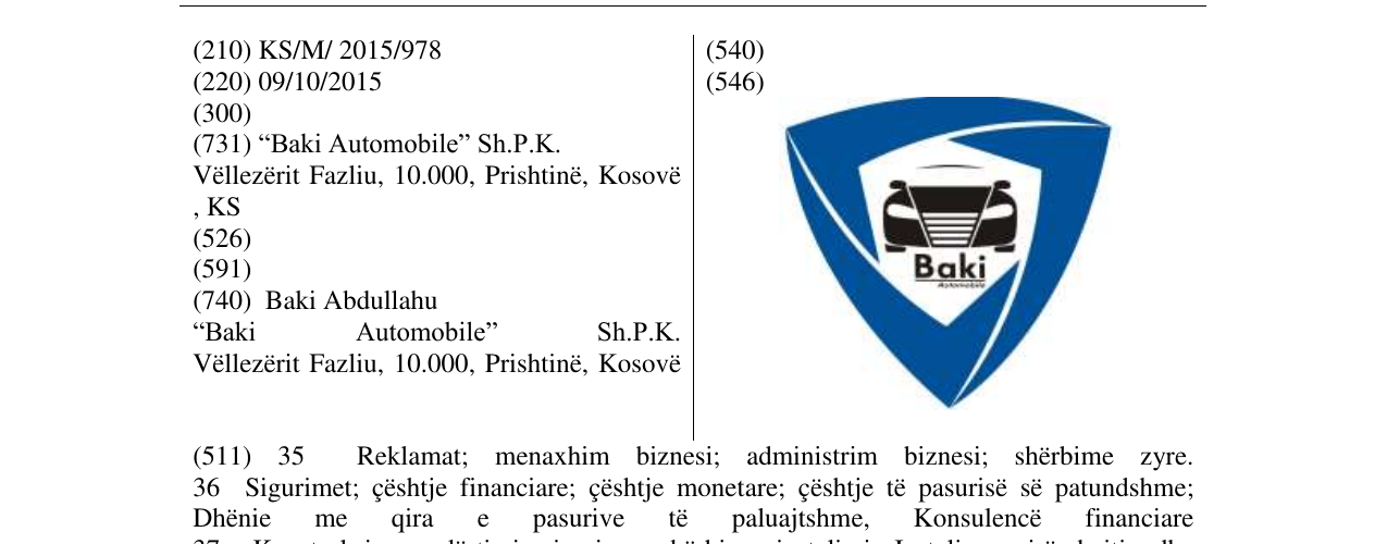 Zëri i markës Markë figurative në buletin