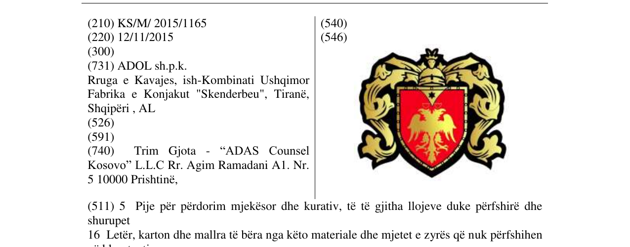 Zëri i markës Markë figurative në buletin