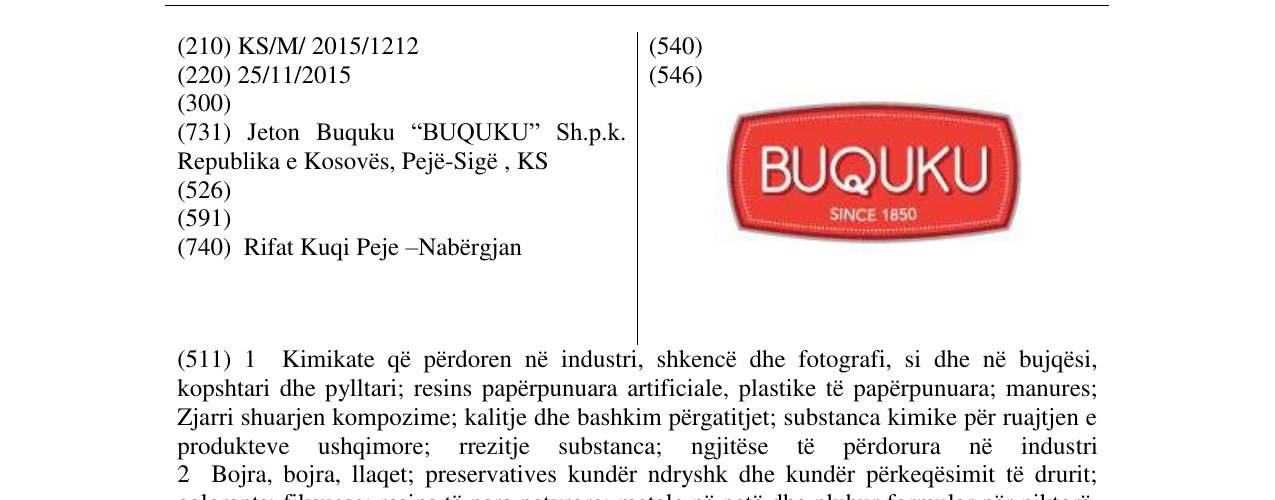 Zëri i markës Markë figurative në buletin