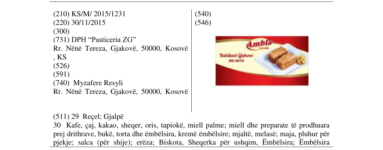 Zëri i markës Markë figurative në buletin