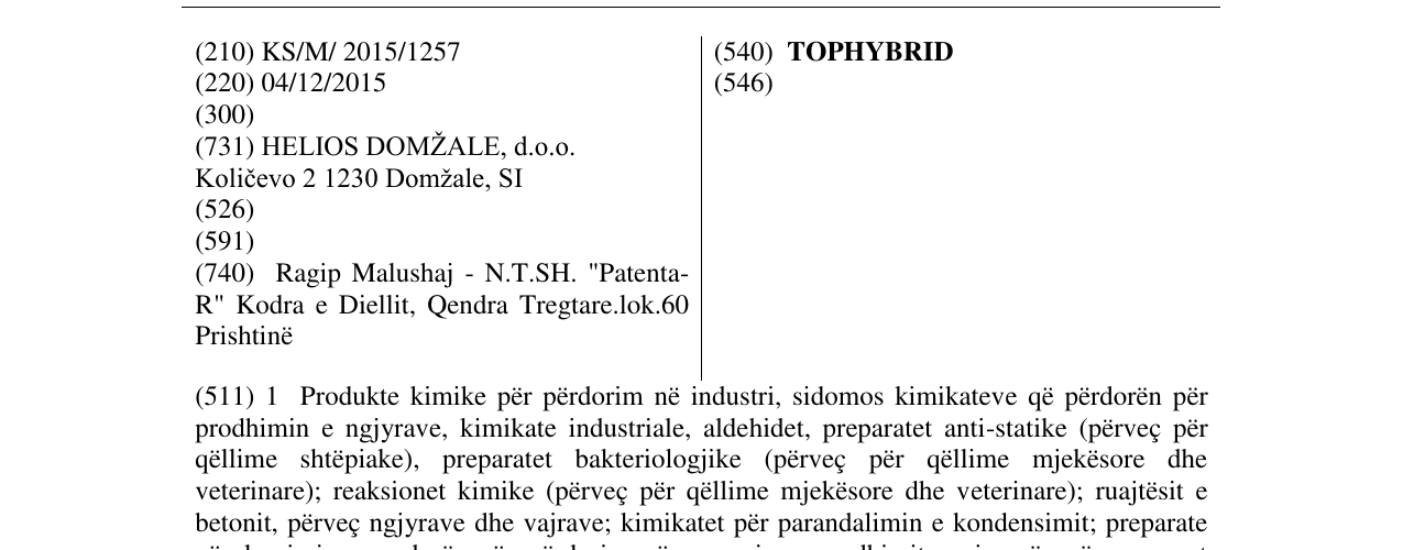 Zëri i markës TOPHYBRID në buletin