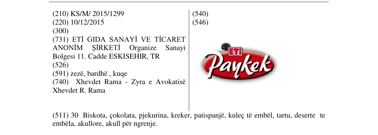 Zëri i markës Paykek në buletin