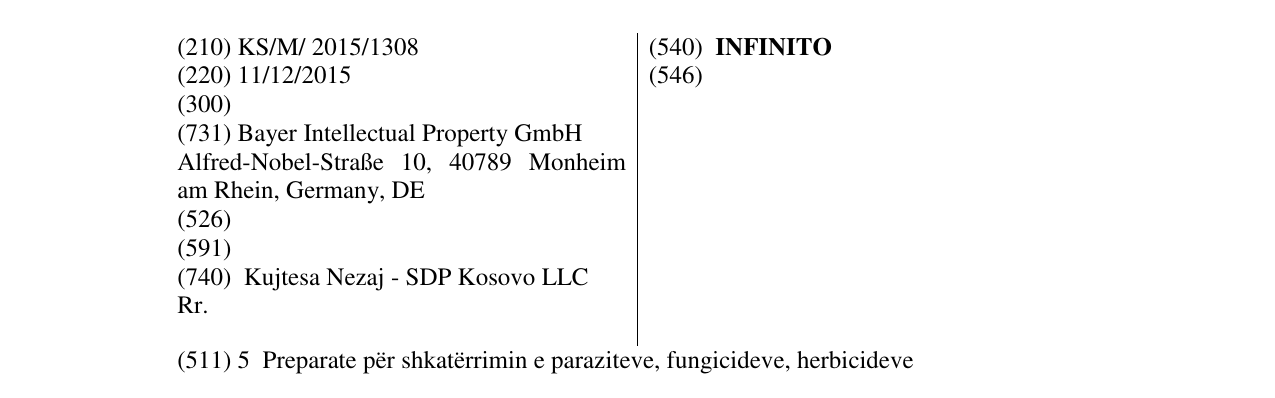Zëri i markës INFINITO në buletin