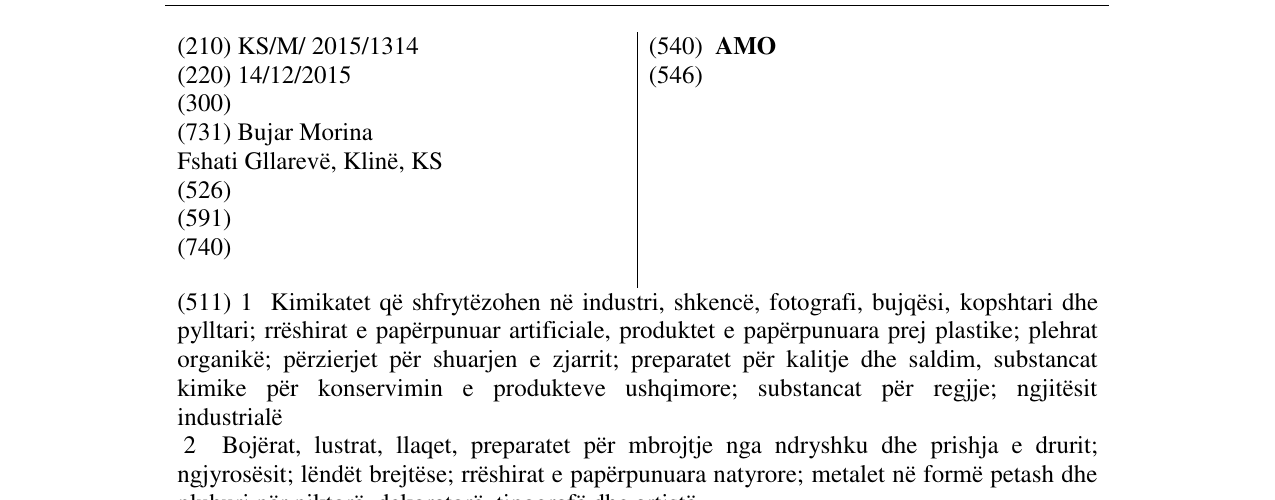 Zëri i markës AMO në buletin