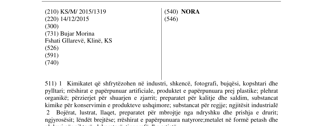 Zëri i markës NORA në buletin