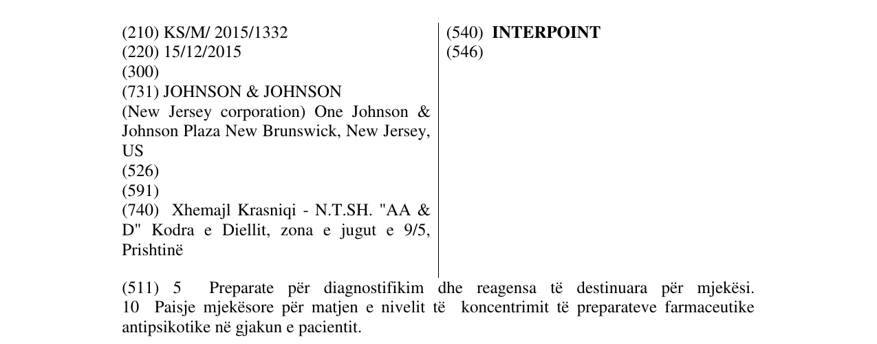 Zëri i markës INTERPOINT në buletin