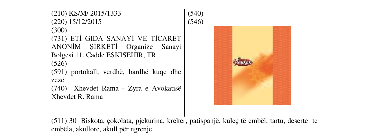 Zëri i markës Markë figurative në buletin