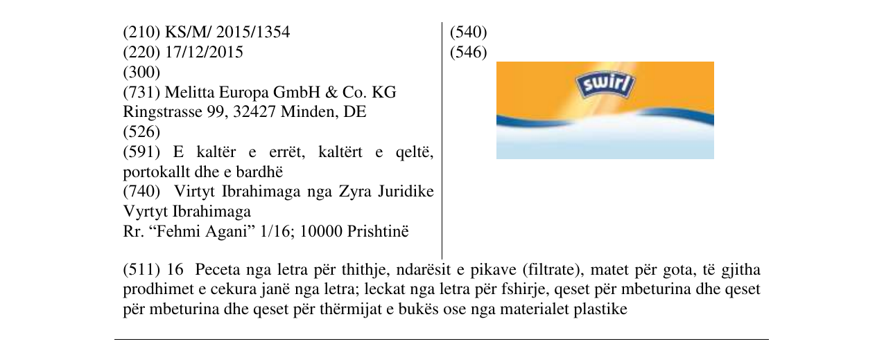 Zëri i markës swirl në buletin