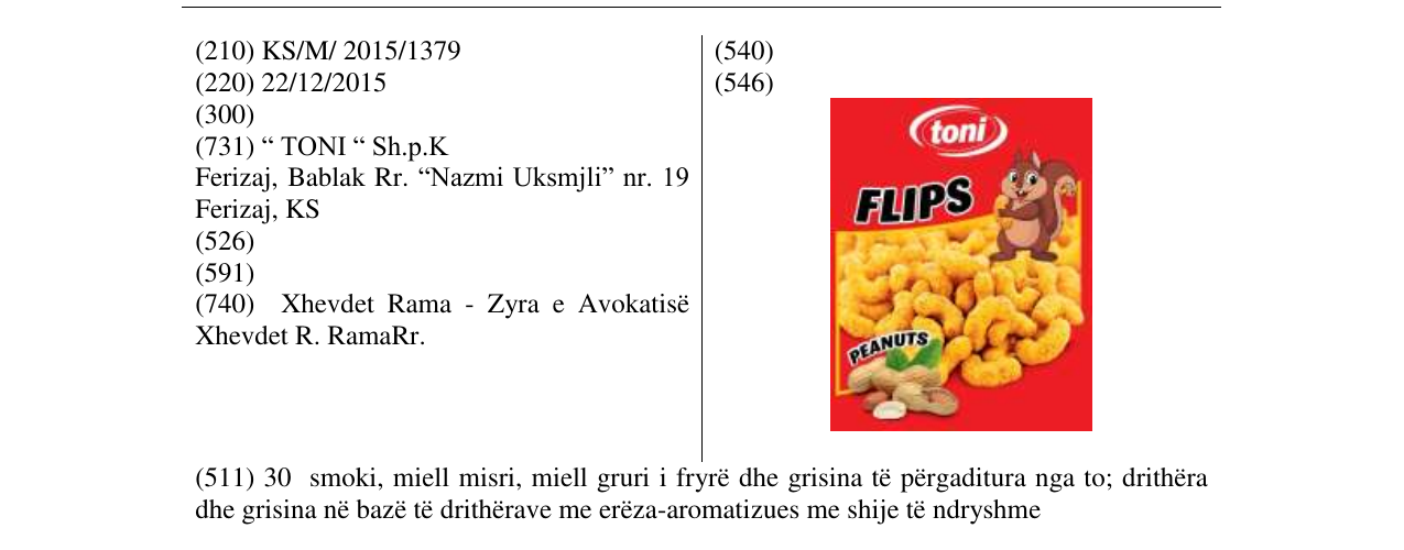 Zëri i markës Markë figurative në buletin