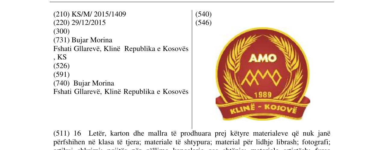 Zëri i markës Markë figurative në buletin