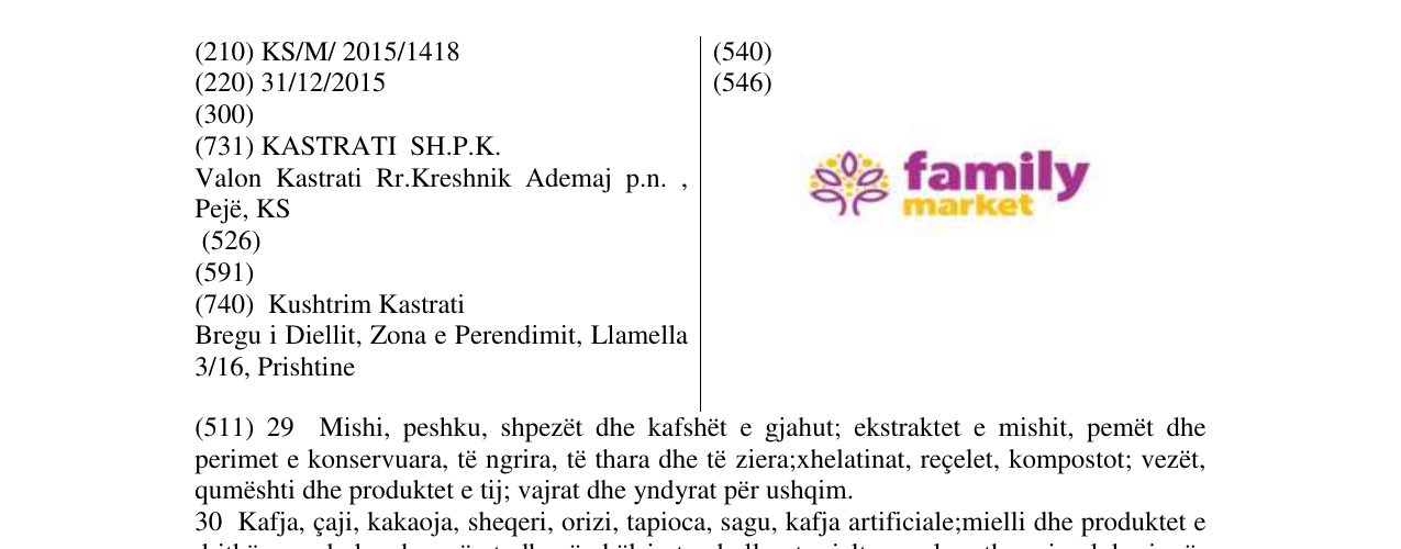 Zëri i markës Markë figurative në buletin
