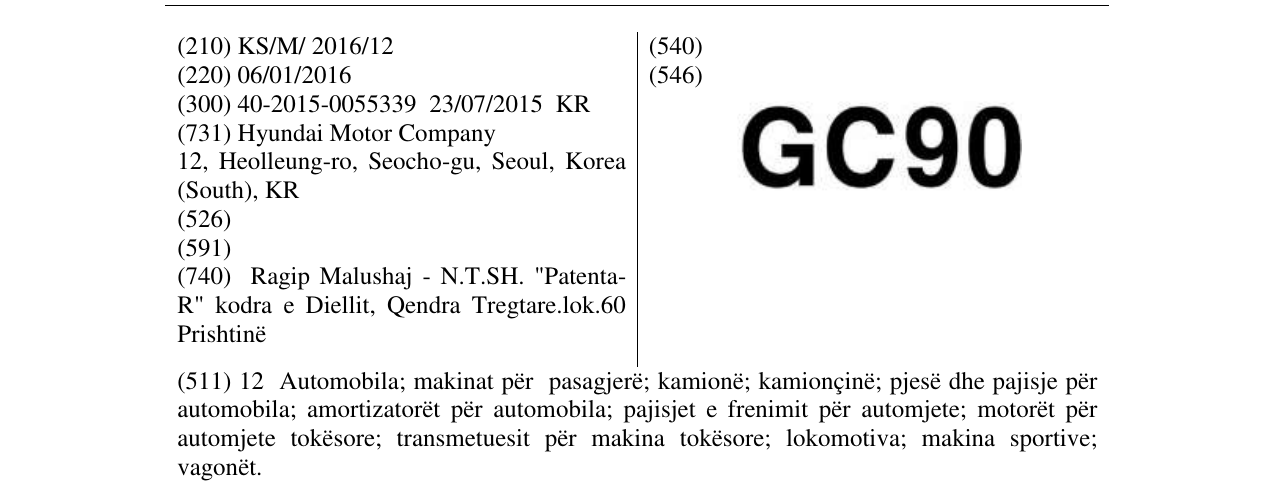 Zëri i markës GC90 në buletin