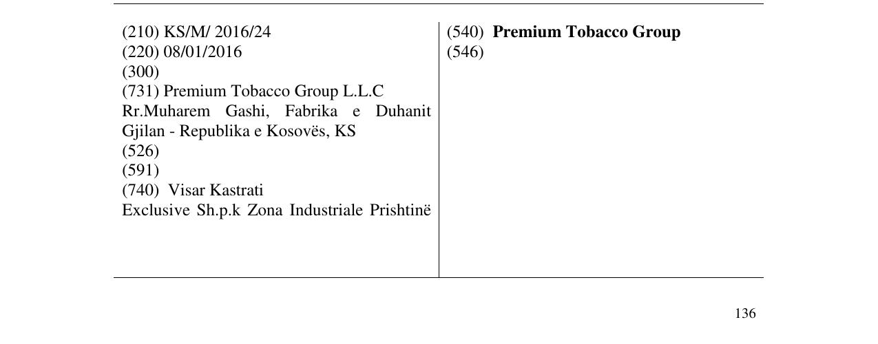 Zëri i markës Premium Tobacco Group në buletin