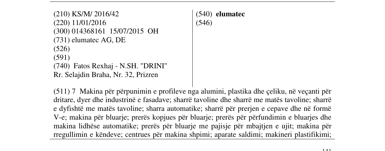 Zëri i markës elumatec në buletin