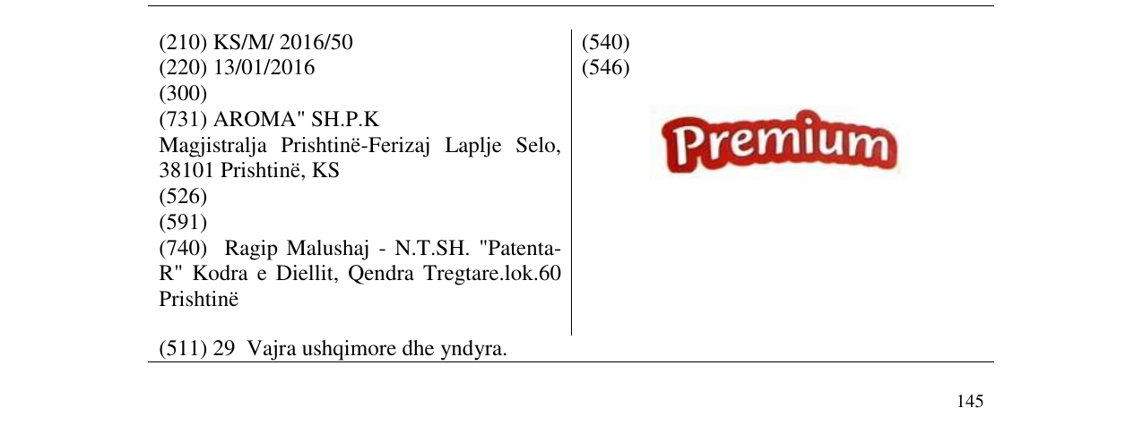 Zëri i markës Premium në buletin