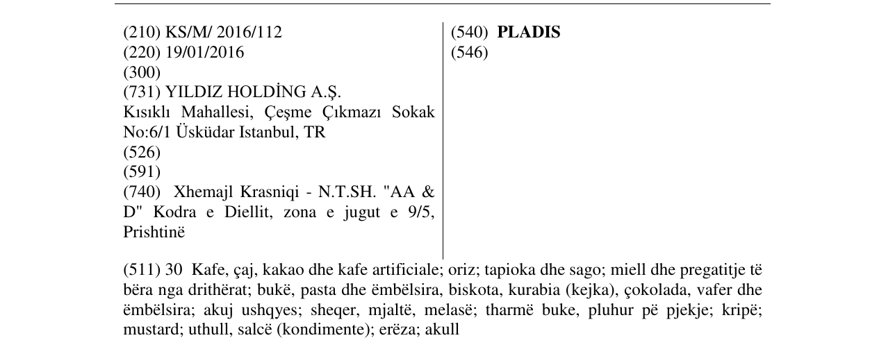 Zëri i markës PLADIS në buletin