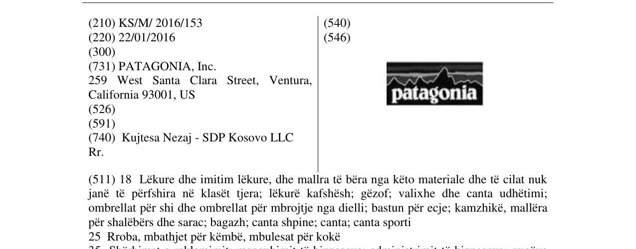 Zëri i markës patagonia në buletin
