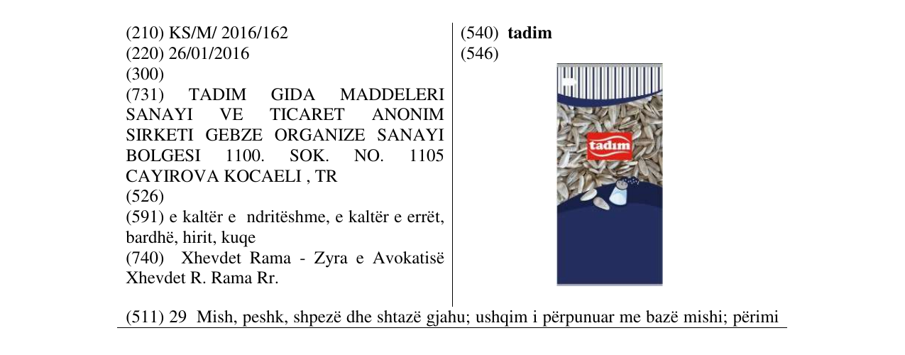 Zëri i markës tadim në buletin