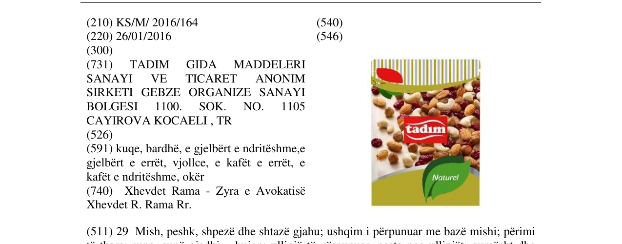 Zëri i markës tadim në buletin