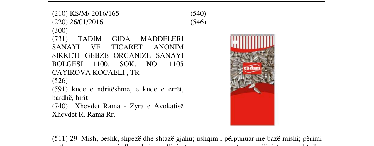 Zëri i markës tadim në buletin