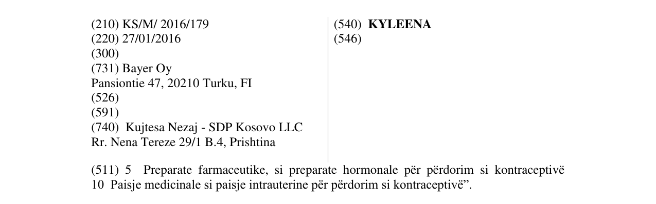 Zëri i markës KYLEENA në buletin
