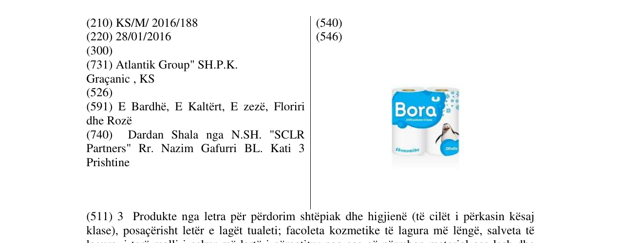 Zëri i markës Bora në buletin